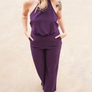 FINAL PRICE! Purple high neck jumpsuit from Lulus